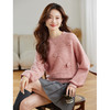CC-16-9161新款秋冬短款气质短款毛衣女扎花时尚配裙子打底针织衫上衣 商品缩略图3