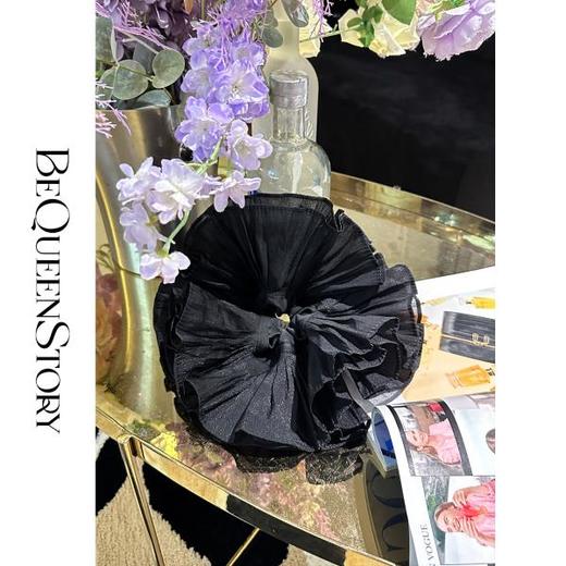 BeQueenStory配饰 超大褶皱百搭气质高级感双层发圈发绳头花 商品图3