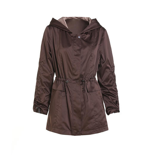 乔万尼风衣女小个子新款连帽休闲收腰设计EM3B395 商品图4