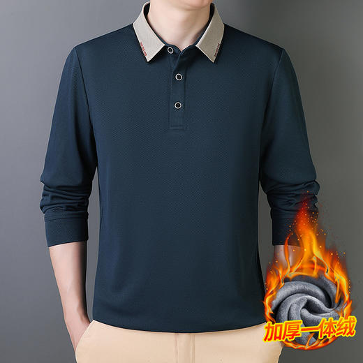 【Q】【加绒+常规】【新款DCS】大依优型大码男士长袖卫衣商务休闲上衣加肥加大胖子舒适保暖打底 商品图8