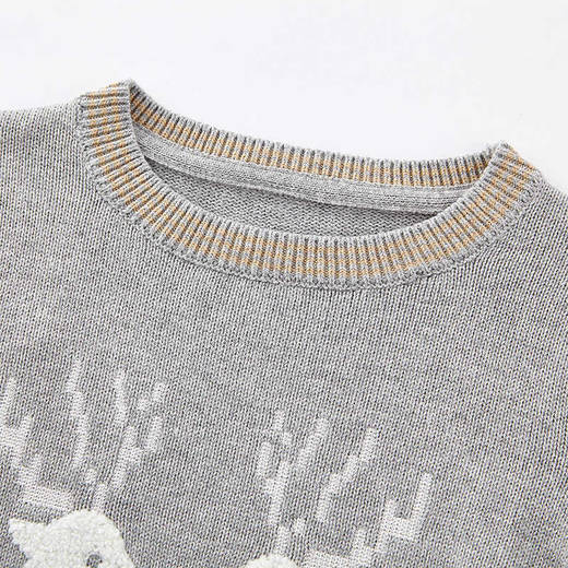 英氏男女童圆领针织套头打底衫纯棉毛衣YRMEJ30132A01 商品图2