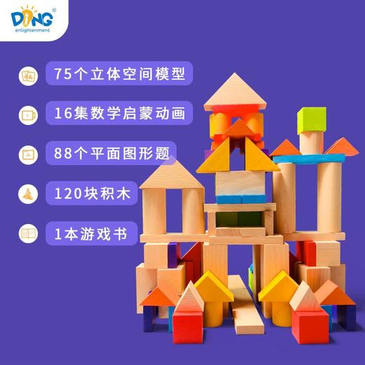 【赠16节数学动画】启蒙町数学早教启蒙实木早教积木 「从具象到抽象的数型结合」蒙氏平面立体教具 早教必入 商品图2