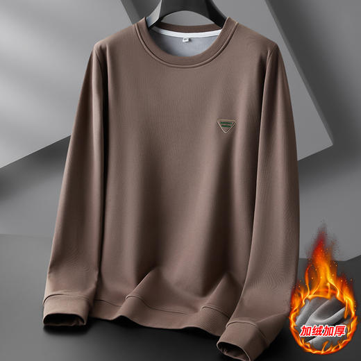 【新款DPF】大依优型大码加绒卫衣圆领长袖加肥加大休闲运动上衣男打底衫胖子 商品图3