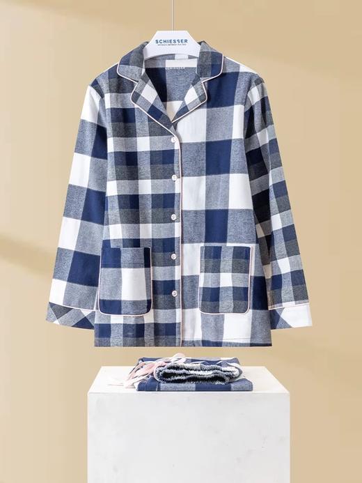 【全棉情侣 AB格子】SCHIESSER德国舒雅全棉AB格子情侣系列女士长袖家居套装31/24150H 商品图5