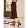 【年终特卖】熙世界咖啡色针织半身裙2025秋冬新款通勤百搭后开叉中长直筒裙 商品缩略图2