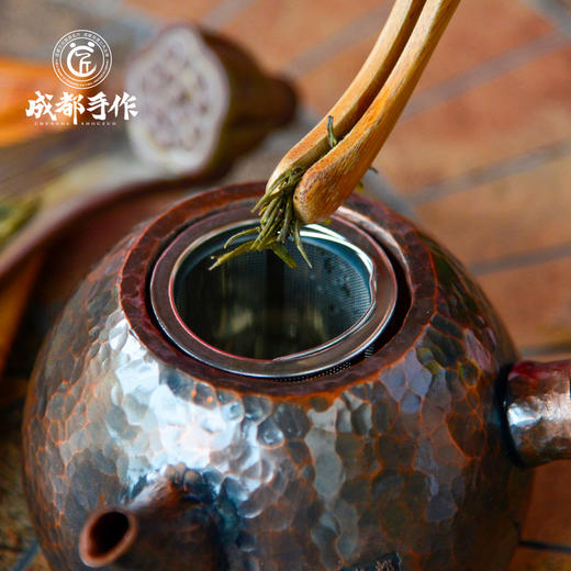 成都手作【李小毛铜壶】 复古原色  侧把古铜 非遗手工铜壶 整体锻打 四川礼物 商品图8