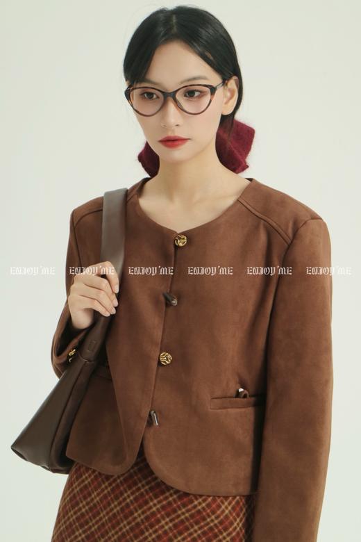 【门店同款】ENJOY秋季时光回廊丝巾复古短外套 159405018 商品图3