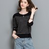 CC-tbrk-c110条纹针织衫短款上衣女秋季2024新款圆领打底衫薄款内搭毛衣女秋冬 商品缩略图2
