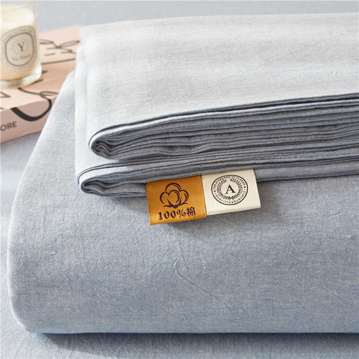 【健康睡眠】日式无印风 新疆棉水洗棉床笠A类母婴级可机洗 学生宿舍床笠 单人双人床单品格子条纹枕套 商品图5