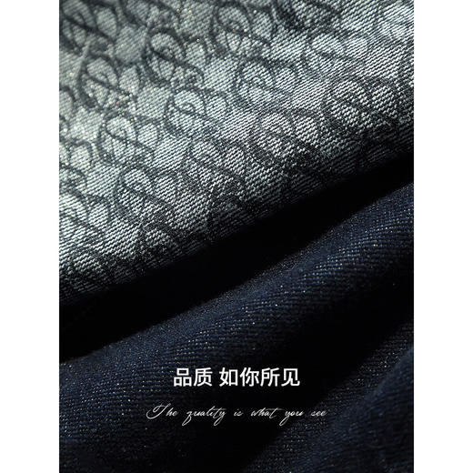 COCOBELLA重工LOGO印花细闪亮葱原牛外套女秋牛仔夹克DN7057 商品图4