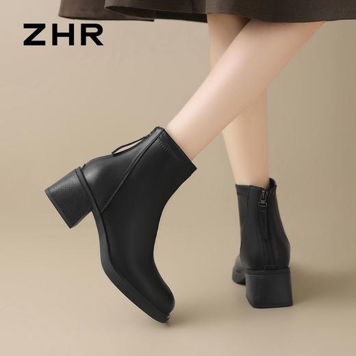 ZHR则则时装百搭短靴女2024秋冬新款英伦风马丁靴气质显高瘦瘦靴 商品图4