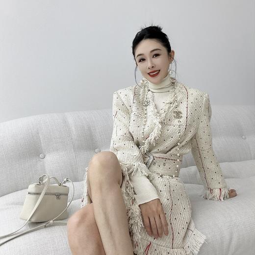 PIANAI冷小姐# 红钻格纹流苏小香套装 商品图1