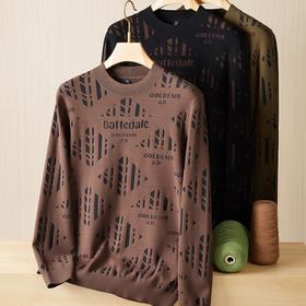 【新款DPF】大依优型大码毛衣针织衫毛衫休闲加肥加大男士胖子大码内搭上衣潮款打底衫