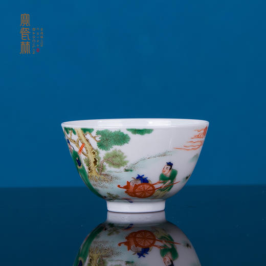 青花五彩李白斗酒主人杯 商品图0