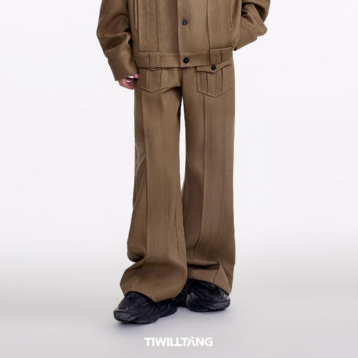 TIWILLTANG启世录“麟次栉裥“明线褶裥休闲裤 商品图2