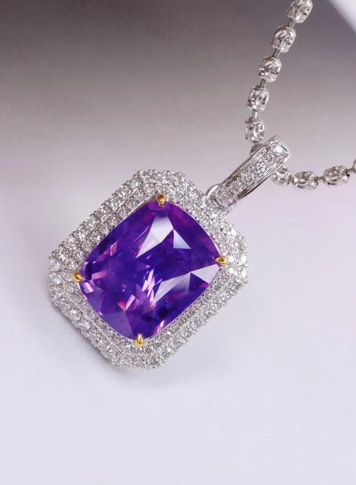 3.2克拉无烧紫蓝宝吊坠 商品图0