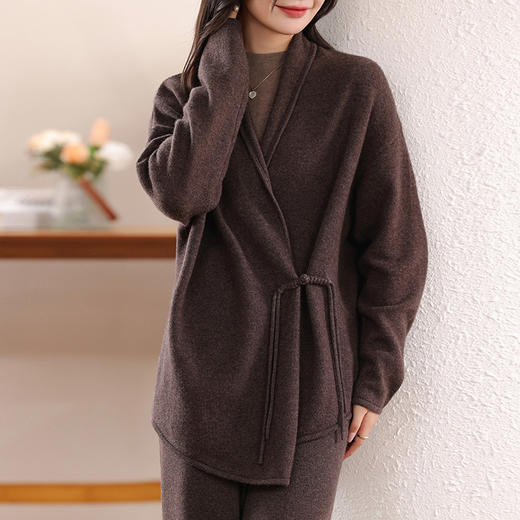 纤束马丝光纯羊毛一粒扣开衫 JN-2407 商品图8