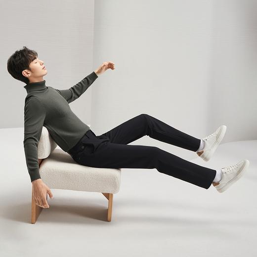 【磨毛】柒牌直筒休闲裤男2024秋冬新款商务百搭修身舒适针织长裤	127H70860 商品图1