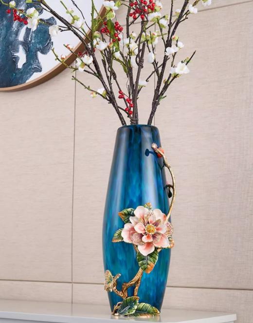 【彼达思】罗比罗丹绽放花瓶A珐琅彩工艺礼品摆件玄关礼品摆件 商品图0