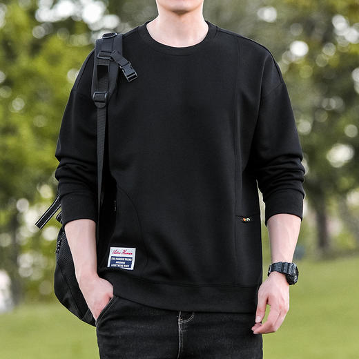 【特大码325斤】【新款DH】大依优型大码圆领卫衣男宽松休闲上衣胖子加肥加大男士潮流 商品图3