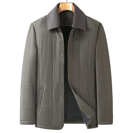 【棉衣】【可拆衣领】【新款DWP】大依优型大码翻领夹克加棉棉衣外套风衣加肥加大肥佬休闲商务上衣男士胖子 商品图0