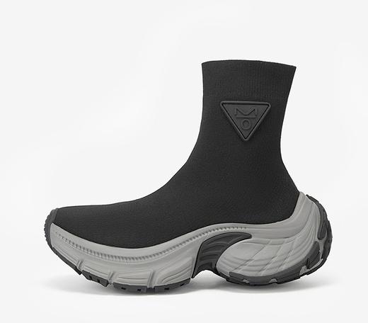 MIO米奥2024年冬季瘦瘦靴中筒靴潮流厚底运动靴酷飒袜靴弹力靴女 商品图1