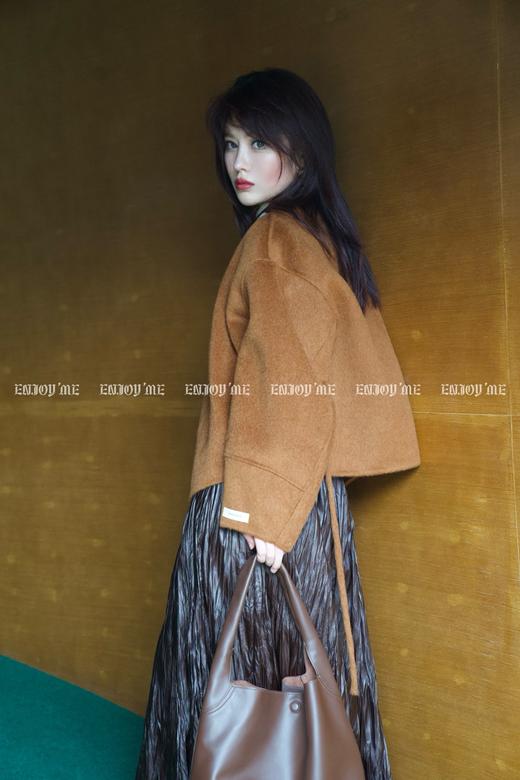 【门店同款】ENJOY冬季柔韧与共甜樱派对绑带短大衣 159496520 商品图5