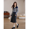 【69元福袋，不支持退换】熙世界2025秋冬款女装高级感气质长袖撞色条纹假两件针织衫毛衣 商品缩略图3
