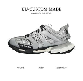 Balenciaga巴黎世家 Track 1.0 网布 圆头系带 运动休闲 减震防滑耐磨包裹性平衡 低帮 老爹鞋 银黑/黑色