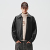 714street美式复古黑色皮衣外套男女同款2024秋新款短款宽松夹克 商品缩略图0