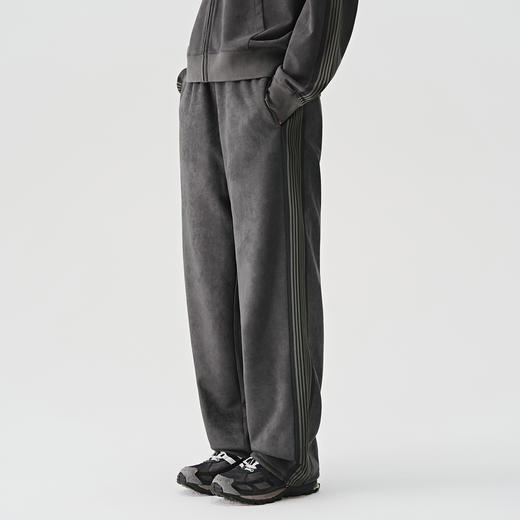 714street麂皮绒织带美式卫裤男士运动裤2024秋季男女同款休闲裤 商品图1