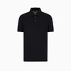 EMPORIO ARMANI 阿玛尼 男士带 V 形饰边的丝光珠地网眼 Polo 衫 黑色 3D1FF2 1JTKZ 0999 商品缩略图0