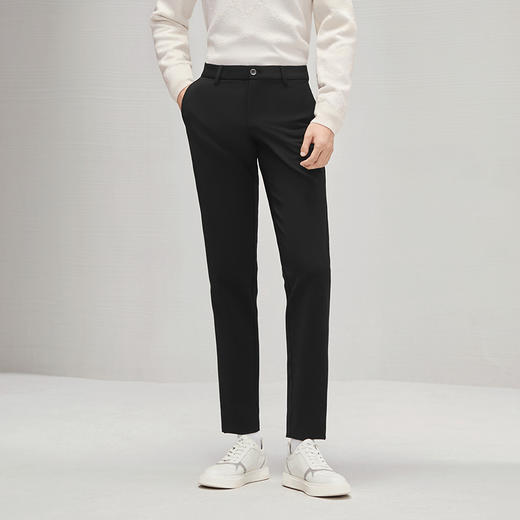 柒牌男装休闲裤男秋冬2024新款时尚百搭几何印花男士修身直筒长裤	127H70650 商品图1