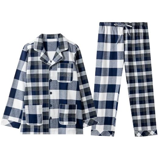 【情侣全棉 经典AB格】SCHIESSER德国舒雅全棉AB格子情侣系列男士长袖家居套装39/23562H 商品图4