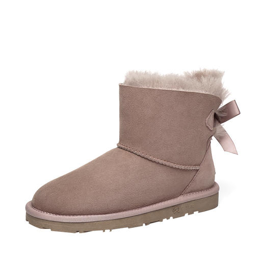 EVERAU蝴蝶结短靴雪地靴皮毛一体防滑防泼水女鞋EA3005 商品图4