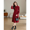 【专属特价】熙世界复古港风红色连衣裙秋冬2025新款正式场合气质法式衬衫裙 商品缩略图3