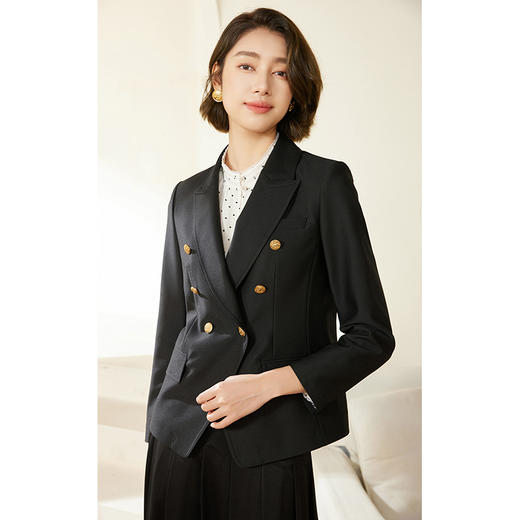 乔万尼西装外套女新款春秋款气质黑色西服EM3B429 商品图5