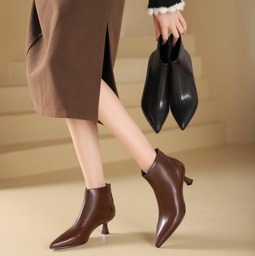 westory2024年秋冬新款优雅风中高跟百搭短靴切尔西W24DS84431 商品图2