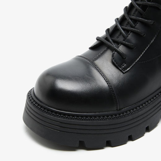 西遇厚底马丁靴女春秋单靴新款秋冬英伦机车显脚小棕色短靴子D3547565 商品图5