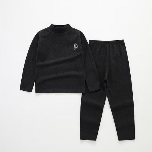 儿童中领套装  男女童舒暖绒中厚保暖内衣套装中大童牙签条套 商品图4