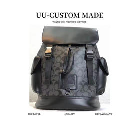 COACH蔻驰 经典Logo老花拼色休闲涂层帆布 旅行包书包背包双肩包 男款（CB）