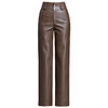 MYX-AZR-7015-Y时尚高腰口袋皮裤秋冬季新款加绒保暖直筒裤宽松休闲PU皮裤长裤 商品缩略图4