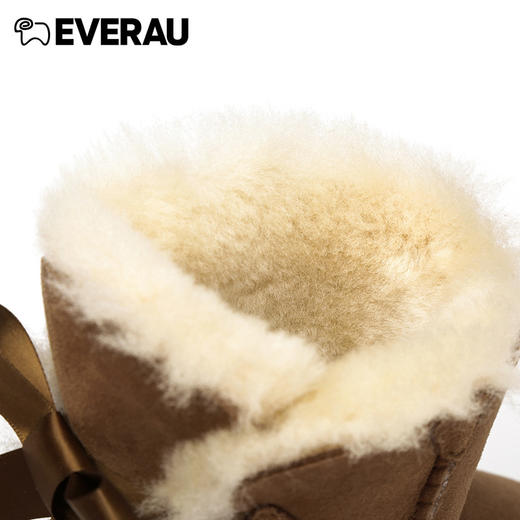 EVERAU蝴蝶结短靴雪地靴皮毛一体防滑防泼水女鞋EA3005 商品图3