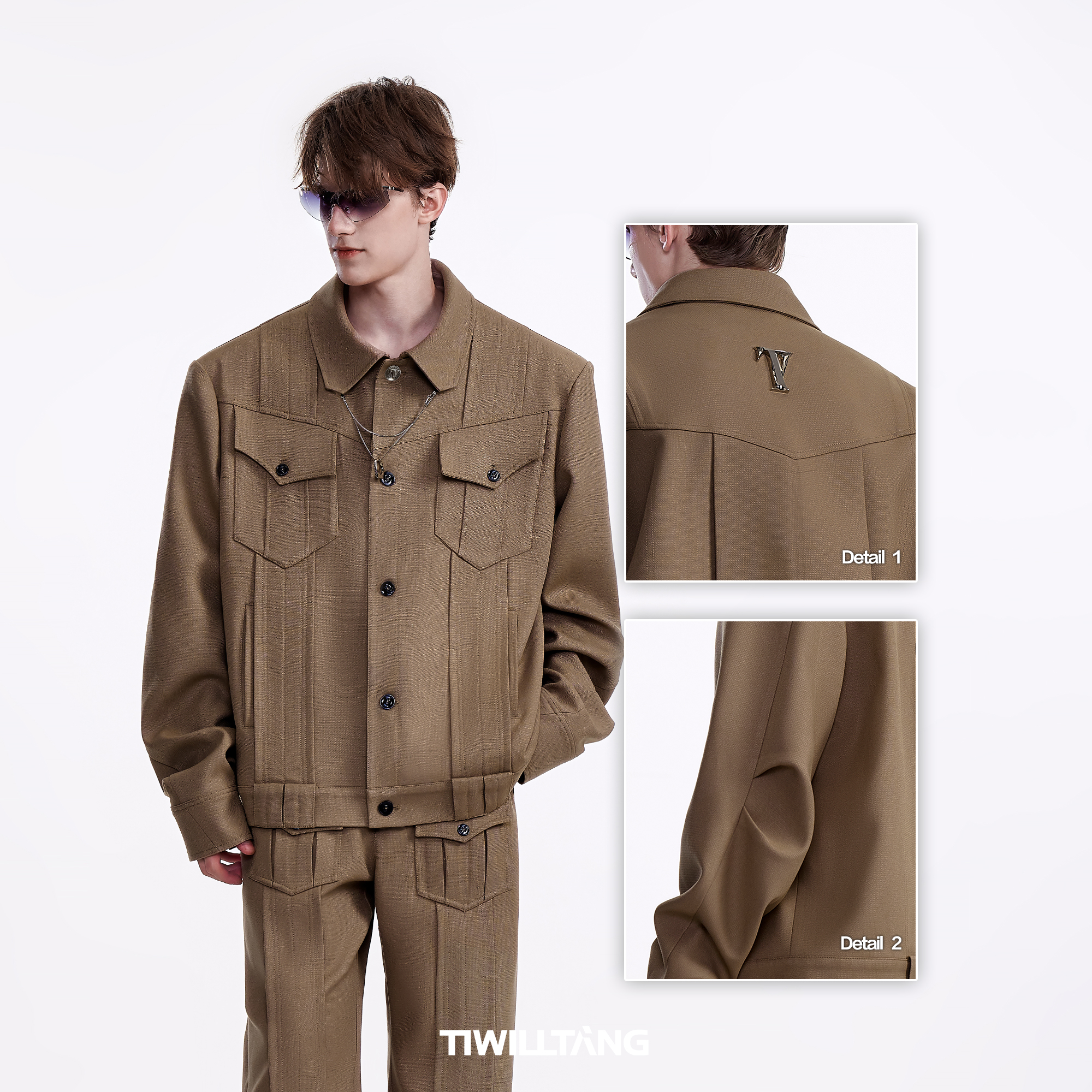 TIWILLTANG启世录“麟次栉裥“明线链条夹克