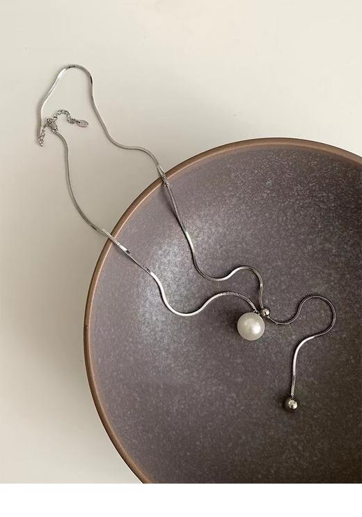 灵魂高冷珍珠蛇骨链韩国出口珍珠毛衣链可调毛衣链 商品图7