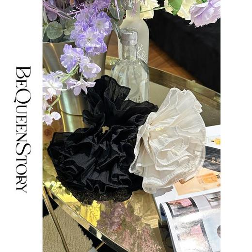 BeQueenStory配饰 超大褶皱百搭气质高级感双层发圈发绳头花 商品图1