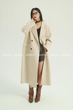 【门店同款】ENJOY冬季柔韧与共双排扣长款大衣 159495498