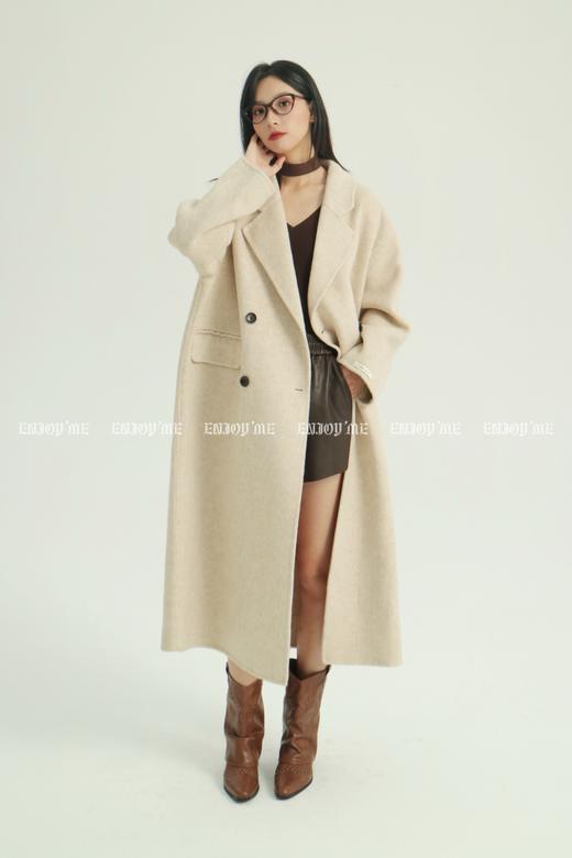 【门店同款】ENJOY冬季柔韧与共双排扣长款大衣 159495498 商品图0