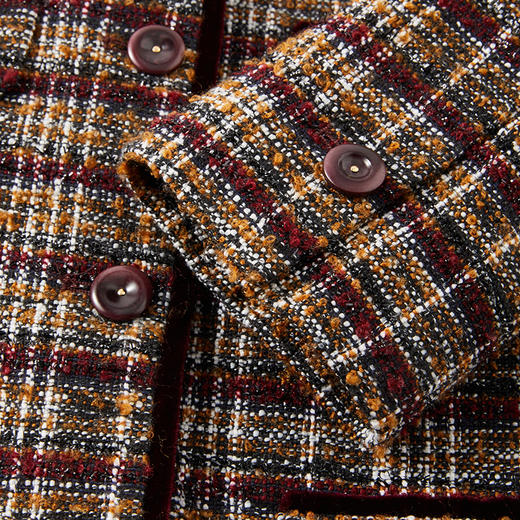 IN AND ON 意大利进口花呢经典圆领小香风外套 53821 商品图3