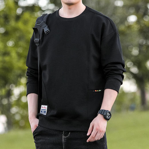 【特大码325斤】【新款DH】大依优型大码圆领卫衣男宽松休闲上衣胖子加肥加大男士潮流 商品图4